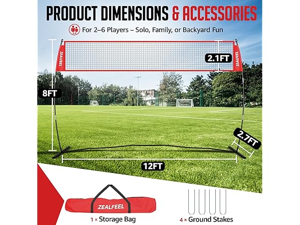 ZEALFEEL 12ft Volleyball Net