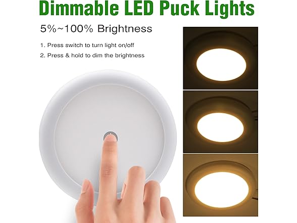 Homdec 4.5" LED RV Puck Light Dimmable
