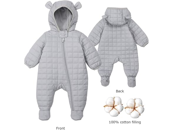 DDY (0-3 MOS) Baby Girl Boy Snowsuit Jumpsuit