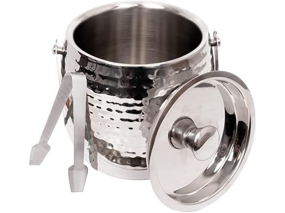 Insulated Ice Bucket w/ Lid & Tongs 1.7L