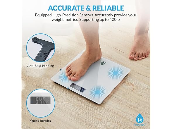 Pursonic Digital Bathroom Scale (1 or 2pk)