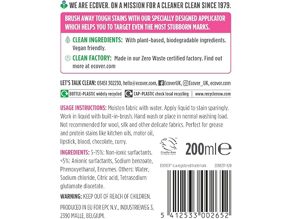 Ecover Stain Remover Stick 6.8oz