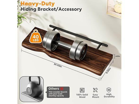 Avytronx Floating Shelves for Wall Walnut