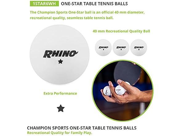 Table Tennis Balls - 6 Count (Pack of 1)