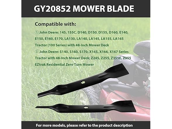 ZALANA 48" Lawn Mower Blades, 3-Pack