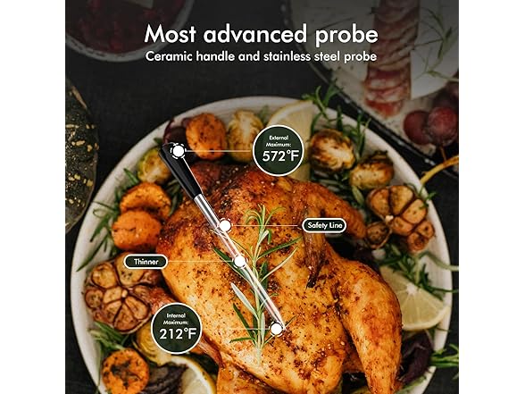 Smart Wireless Meat Thermometer 4 ProbeS