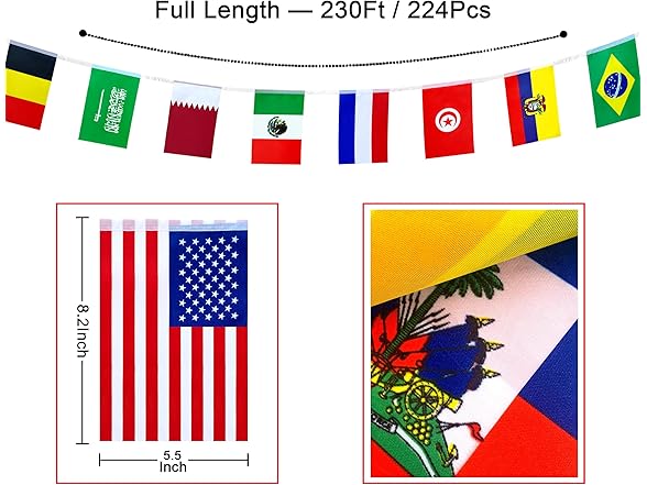 LZXING 224 Countries International Flag