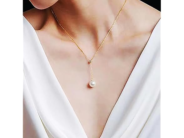 Olbye Pearl Pendant Drop Necklace Choker