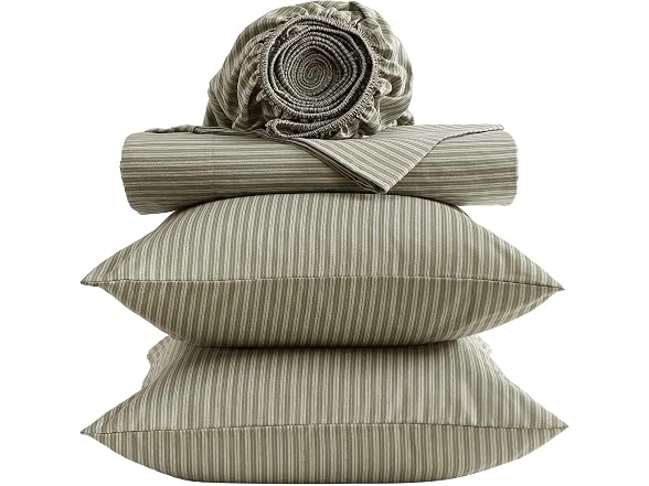 Kenneth Cole King Sheet Set Green Stripe