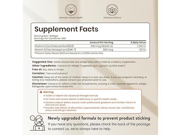 Vitamin D3 K2 300 Coconut Oil Softgels