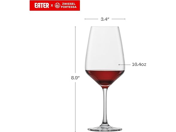Eater x Zwiesel Fortessa Host Crystal Glass, 17oz (Set of 8)