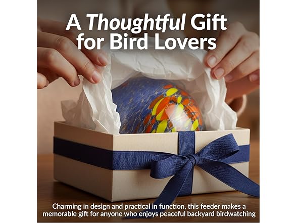 Sunnydaze Fire & Ice Solar Glass Bird Feeder