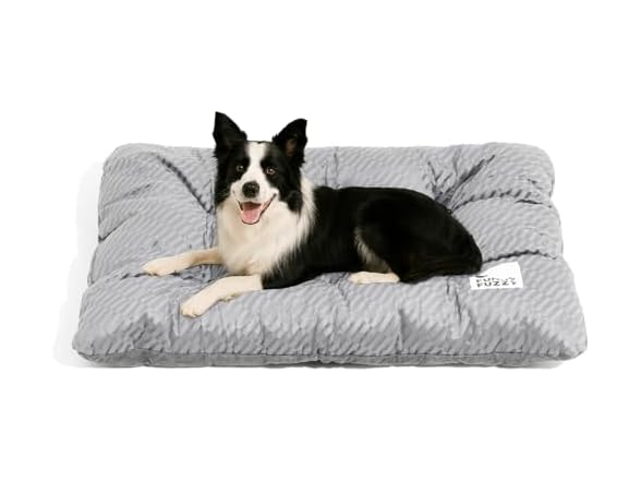 FUNNY FUZZY W2043 2 in 1 Dog Bed Crate Pad Light Grey XL