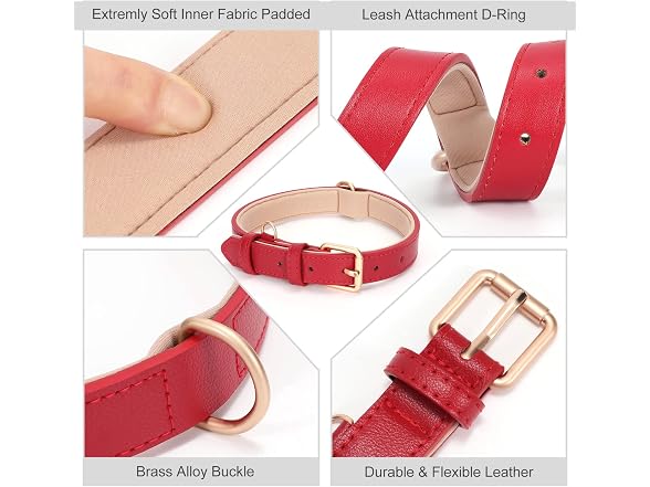 Airtag Leather Dog Collar for Small Medium L