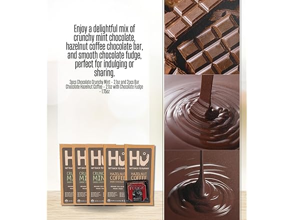 6 Item Set- Hu Chocolate Mint & Hazelnut & Clayes Fudge