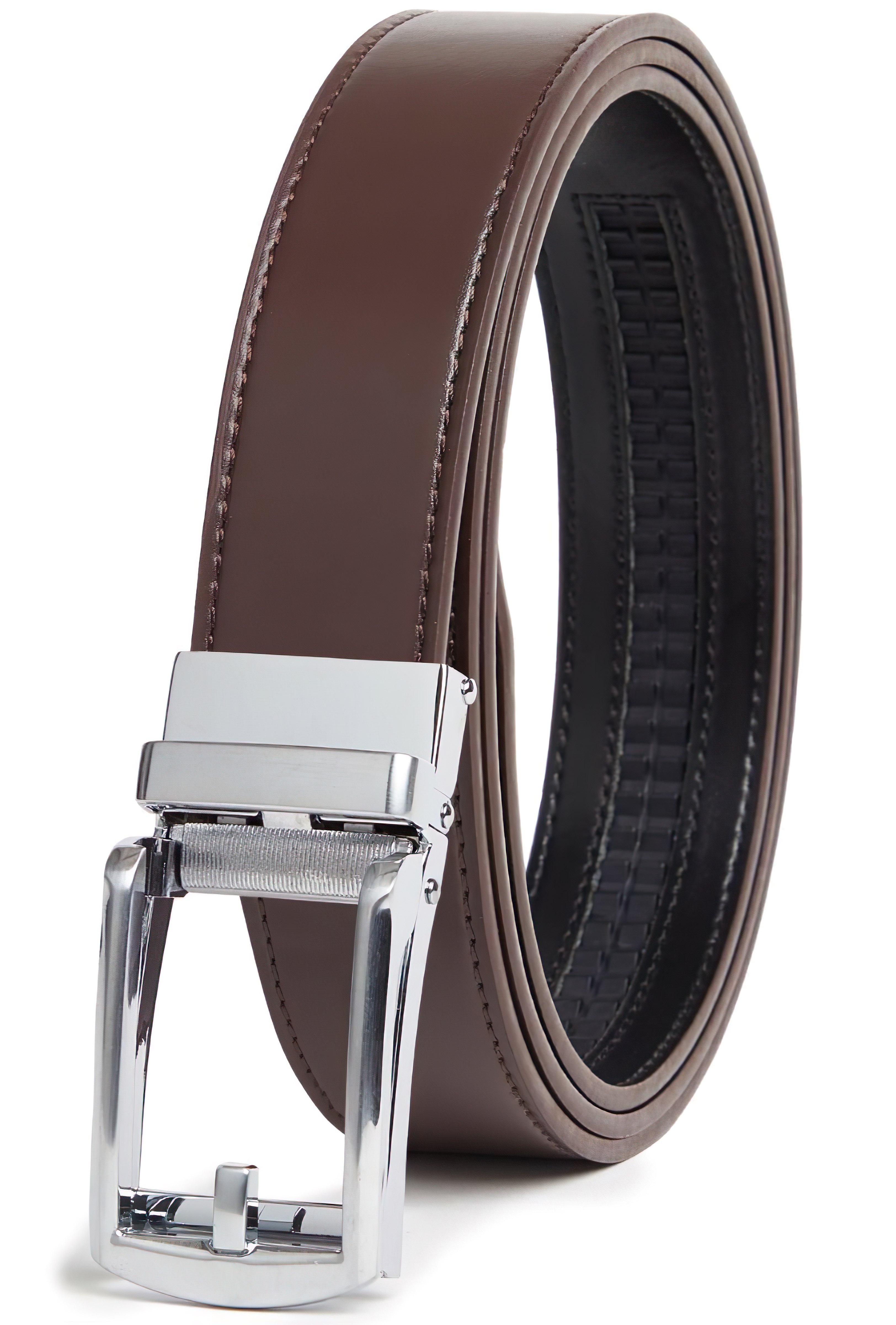 Carlo Fellini Mens Leather Ratchet Belt - Gallery 37