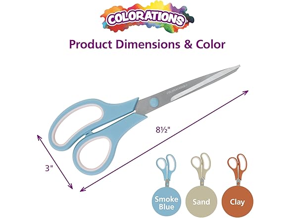 Colorations Steel Scissors Boho 3pk
