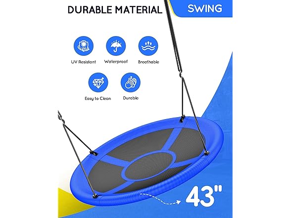 Everyfun W0568 43" Saucer Tree Swing for Kids Adult