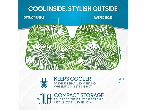 BDK Tropical Leaves Auto Windshield Sun