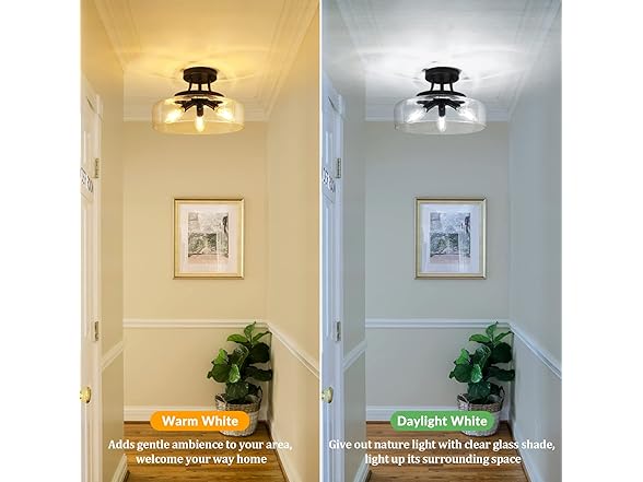 TOBUSA 3-Light Semi Flush Mount Ceiling Light