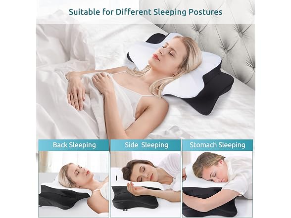 DONAMA Cervical Pillow Black Queen Size