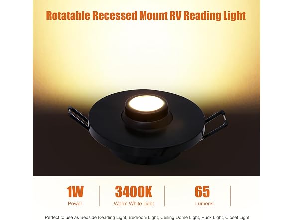 Facon Facon Rotatable Puck Reading Light with