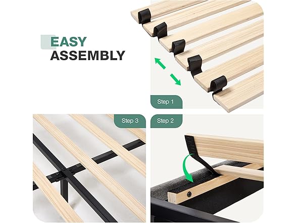 Novilla Bed Frame Queen Size, Queen Bed