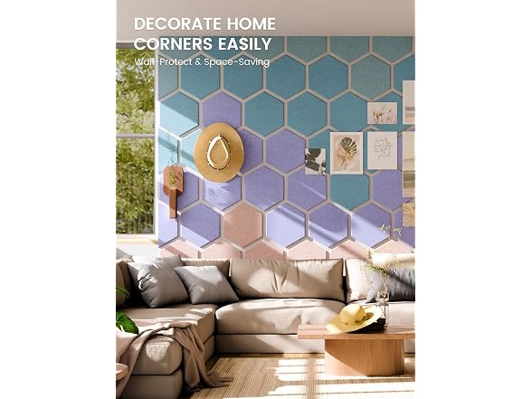 Fluxynara 8 Pack Hexagon Felt Bulletin Board Tiles