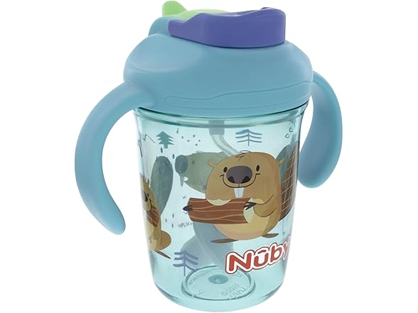 Nuby Multi-Function 2-in-1 Toddler Cup, Beaver