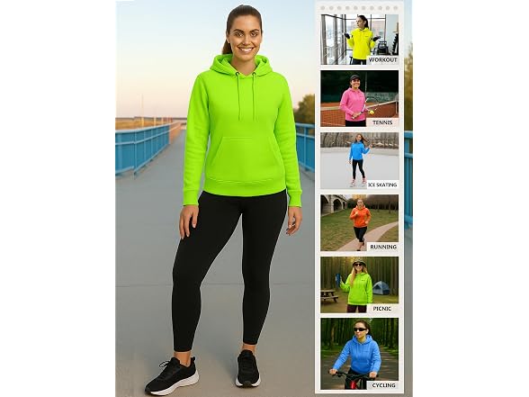 Urban Buck Women (S) Neon Hooded Pullover Hoodie