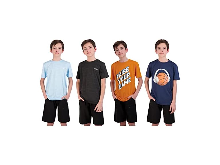 Hind DD-814198MU16/SR 14-16 Hind Boys 4 Pack Tee Shi