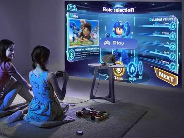 [4K Support & Auto Focus] Projector with WiFi and Bluetooth, (Open Box)