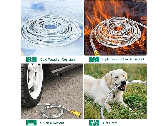 iGarden Metal Garden Hose 100FT