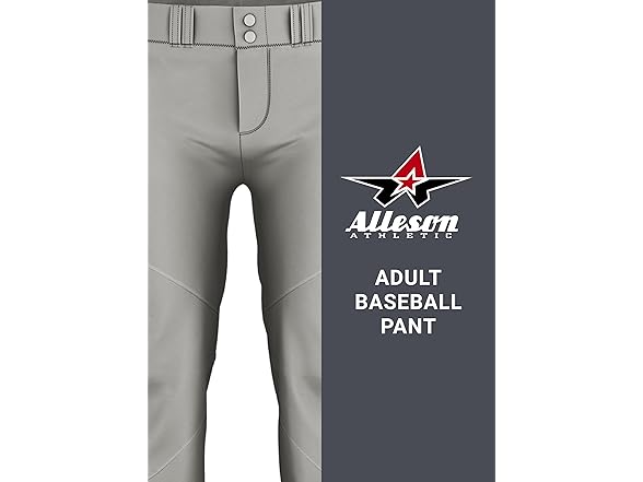 Alleson Athletic Men's Men's Baseball Pant Grey (S)