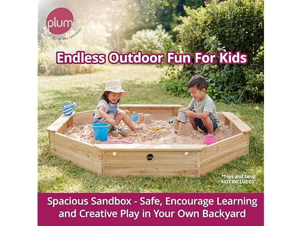 Plum Wooden Large Sandbox with Cover