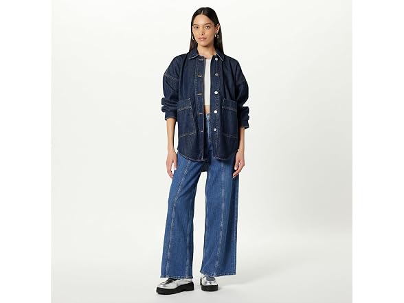 The Drop Women Pilar Long Shirt Jacket