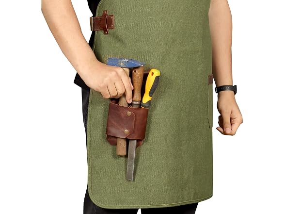 Otto Angelino Genuine Leather and Canvas Apron