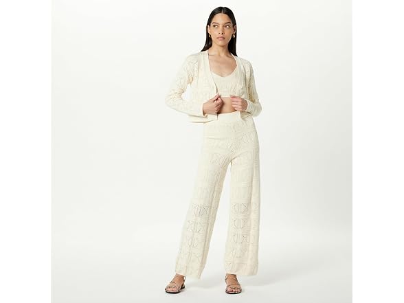 The Drop Women Diza Pull Flare Leg Crochet Pant - Gallery 5