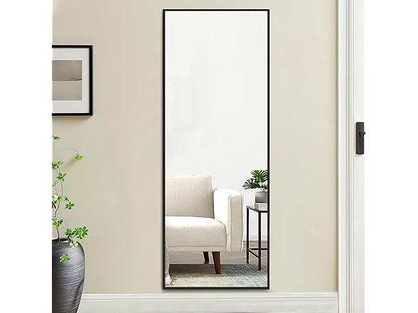 MIRUO Full Length Mirror, Black, 55'' x 16''