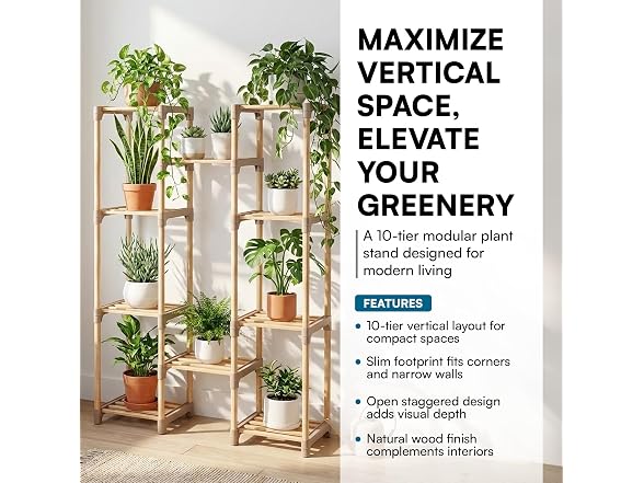 Honey-Can-Do 10-Tier Wood Plant Stand - Gallery 4