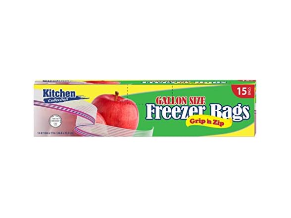 Zip Lock Bags, 1 Gallon Size, Case of 360 (24 packs x 15)