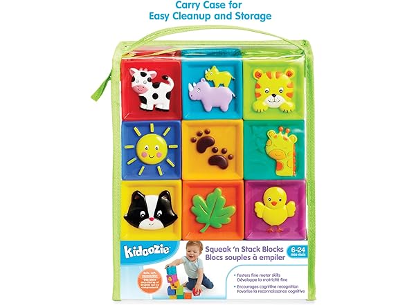 Earlyears Squeak 'n Stack Blocks Baby Toy