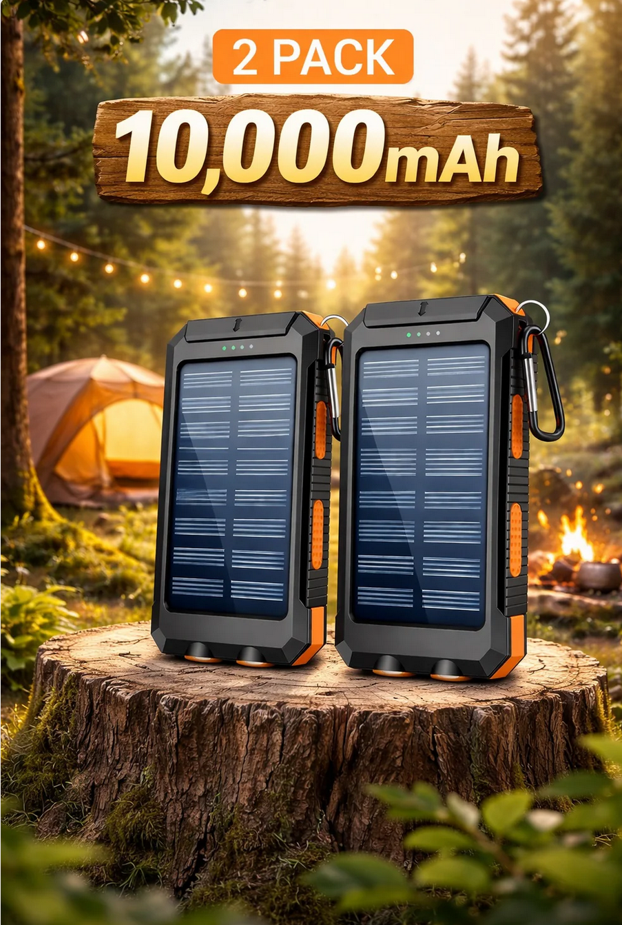 2-Pack 10,000mAh Portable Solar Charger - Gallery 13