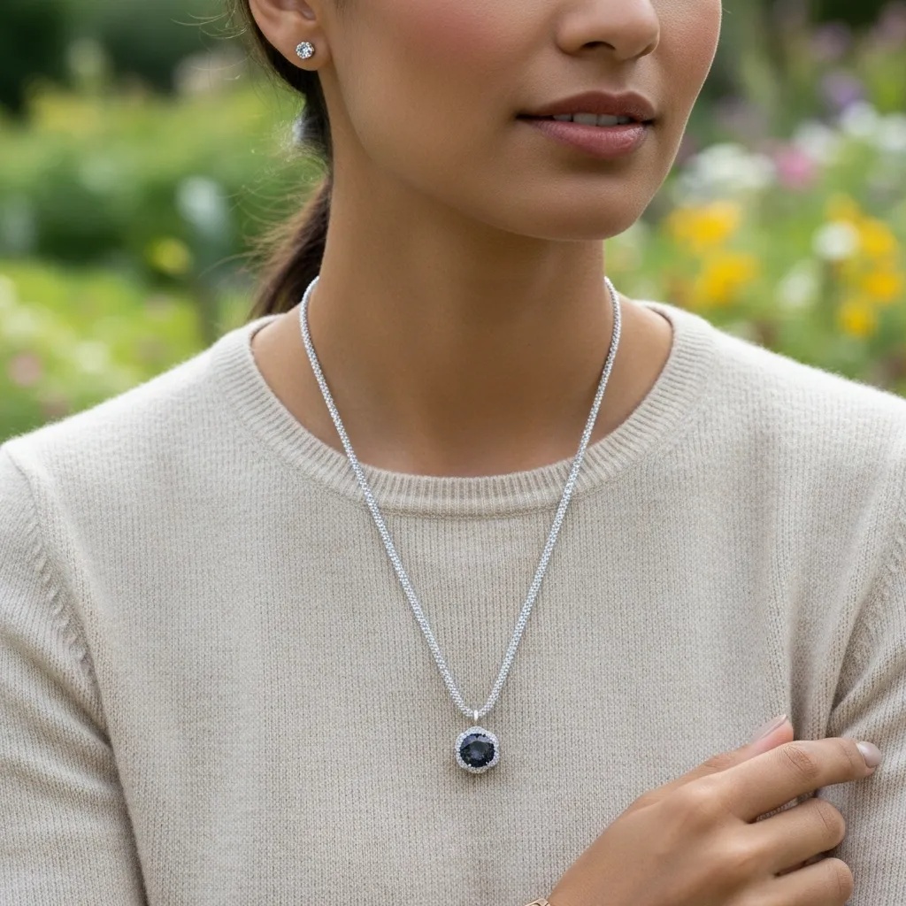 Rainbow Moissanite Diamond Necklace - Gallery 6