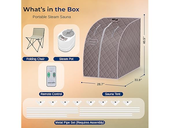 SereneLife Portable Sauna Grey