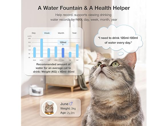Petgugu L Cat Water Fountain Smart App Control