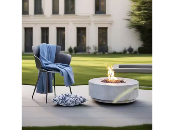 30" Light Gray Concrete Propane Table
