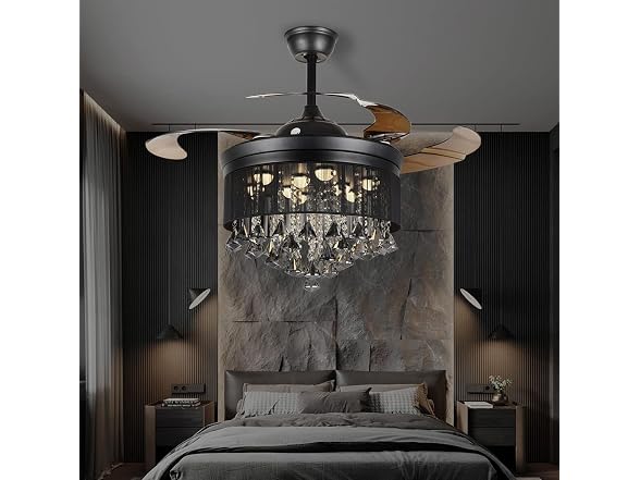 JSDTAN 42'' Modern Crystal Ceiling Fan