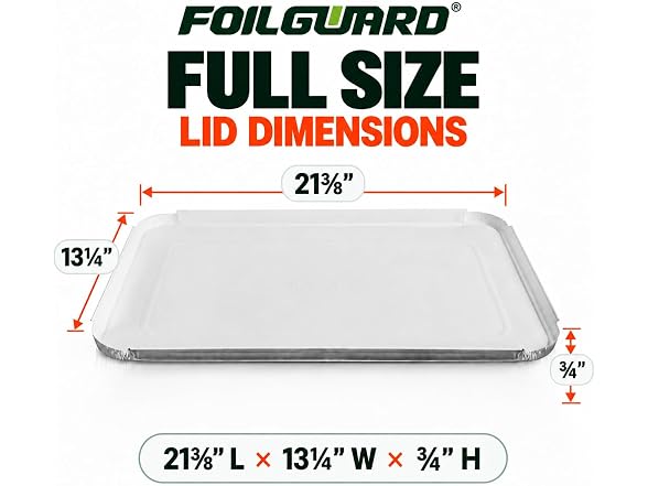 FoilGuard Full Size Disposable Aluminum Lid