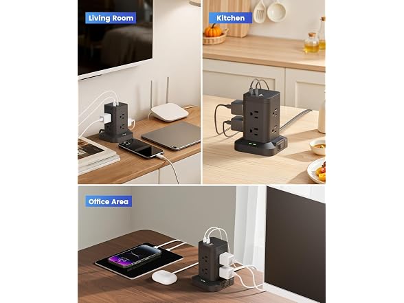 TAGZILO Power Strip Tower Surge